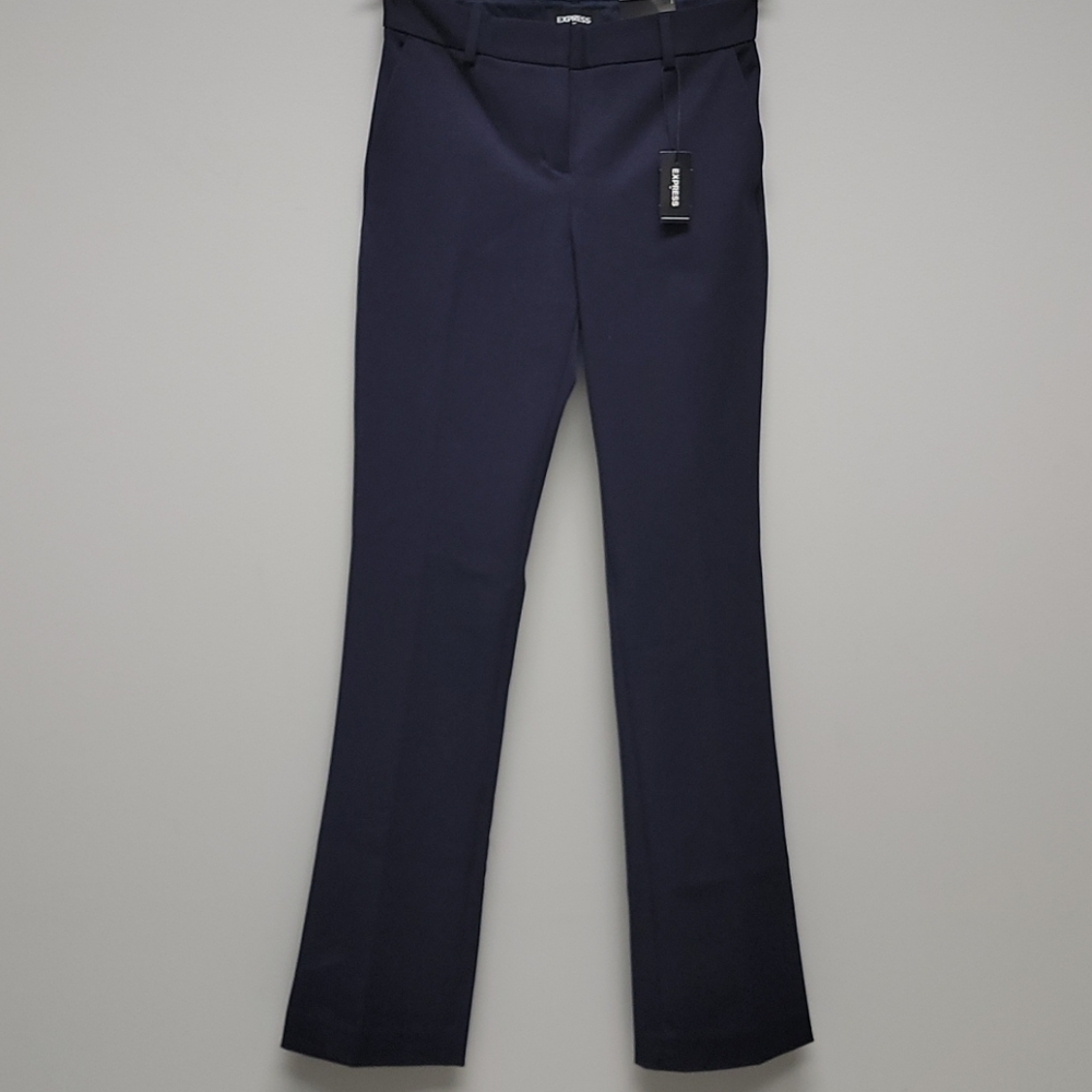 Express Women's Navy Straight-Leg Dress Pants